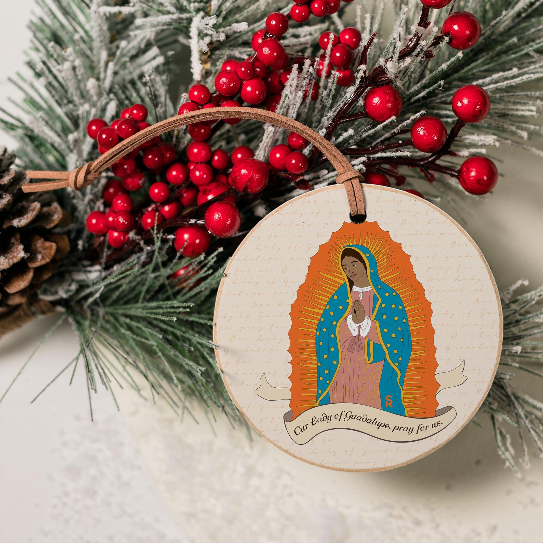 Our Lady of Guadalupe  4" Round Ornament -4