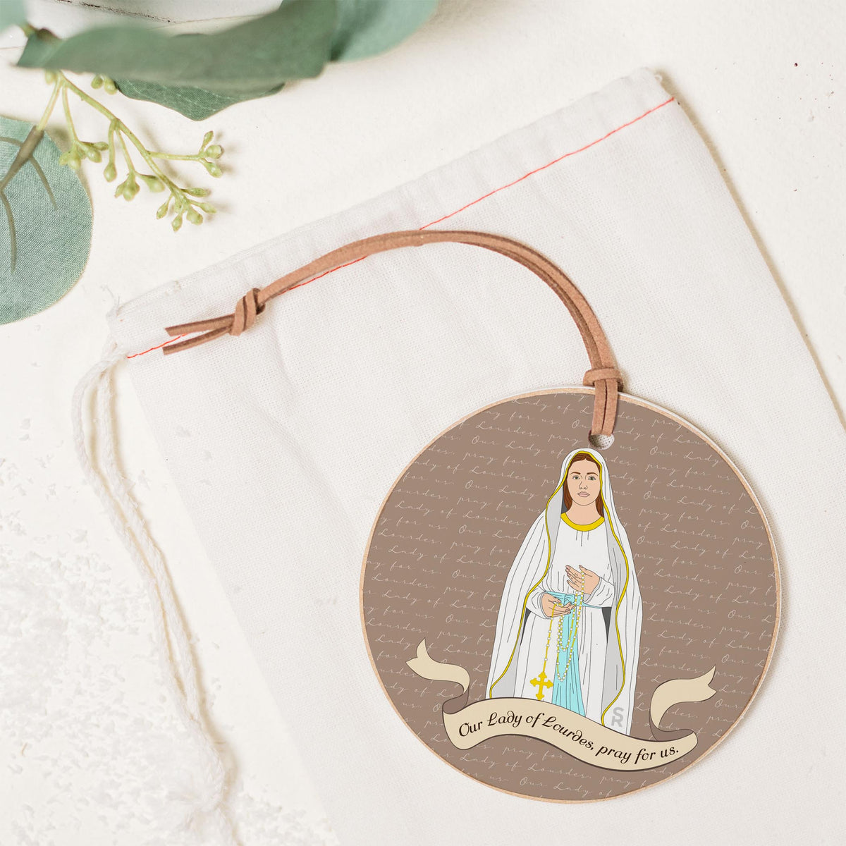 Our Lady of Lourdes  4" Round Ornament | Catholic Gifts & Decor-1