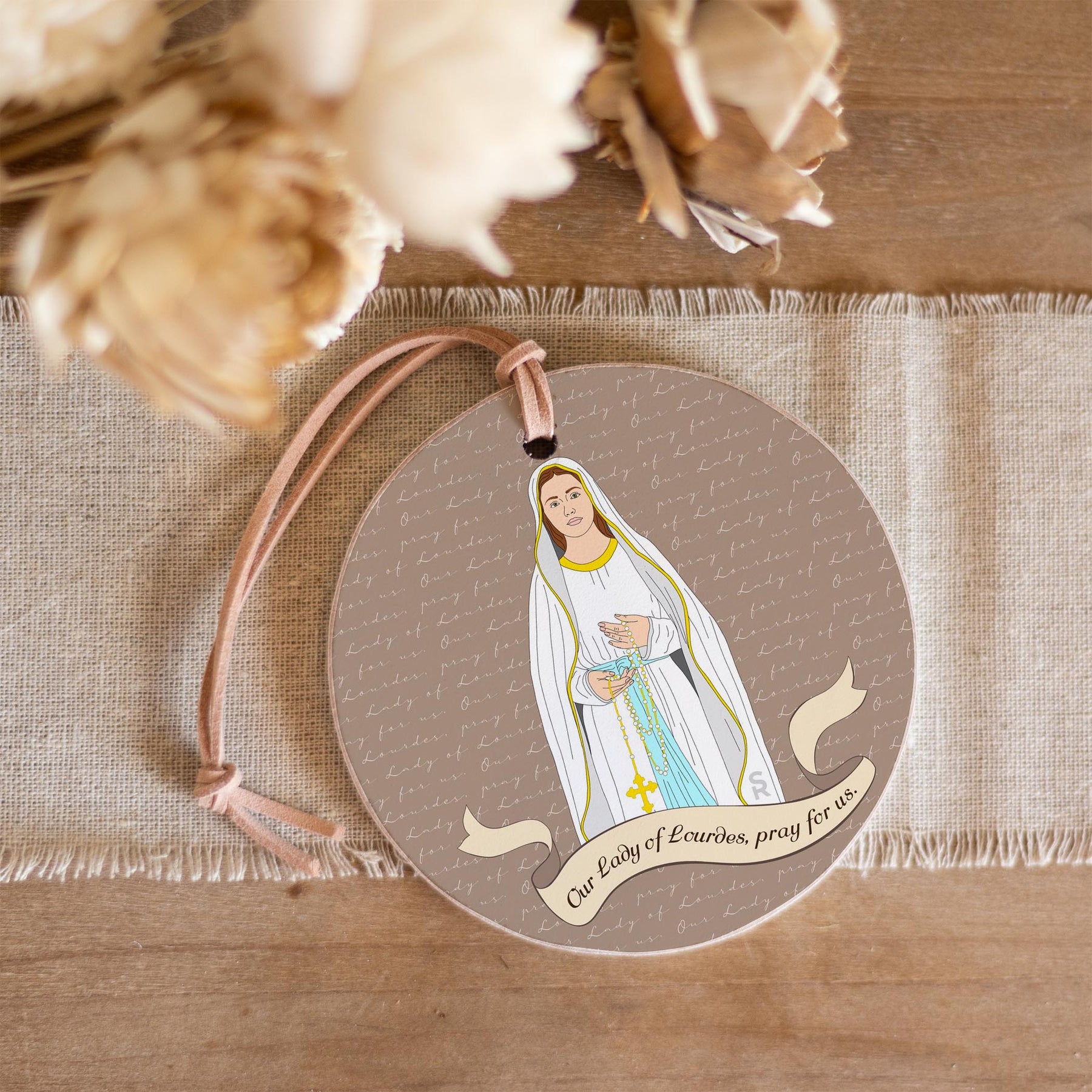 Our Lady of Lourdes  4" Round Ornament | Catholic Gifts & Decor-3