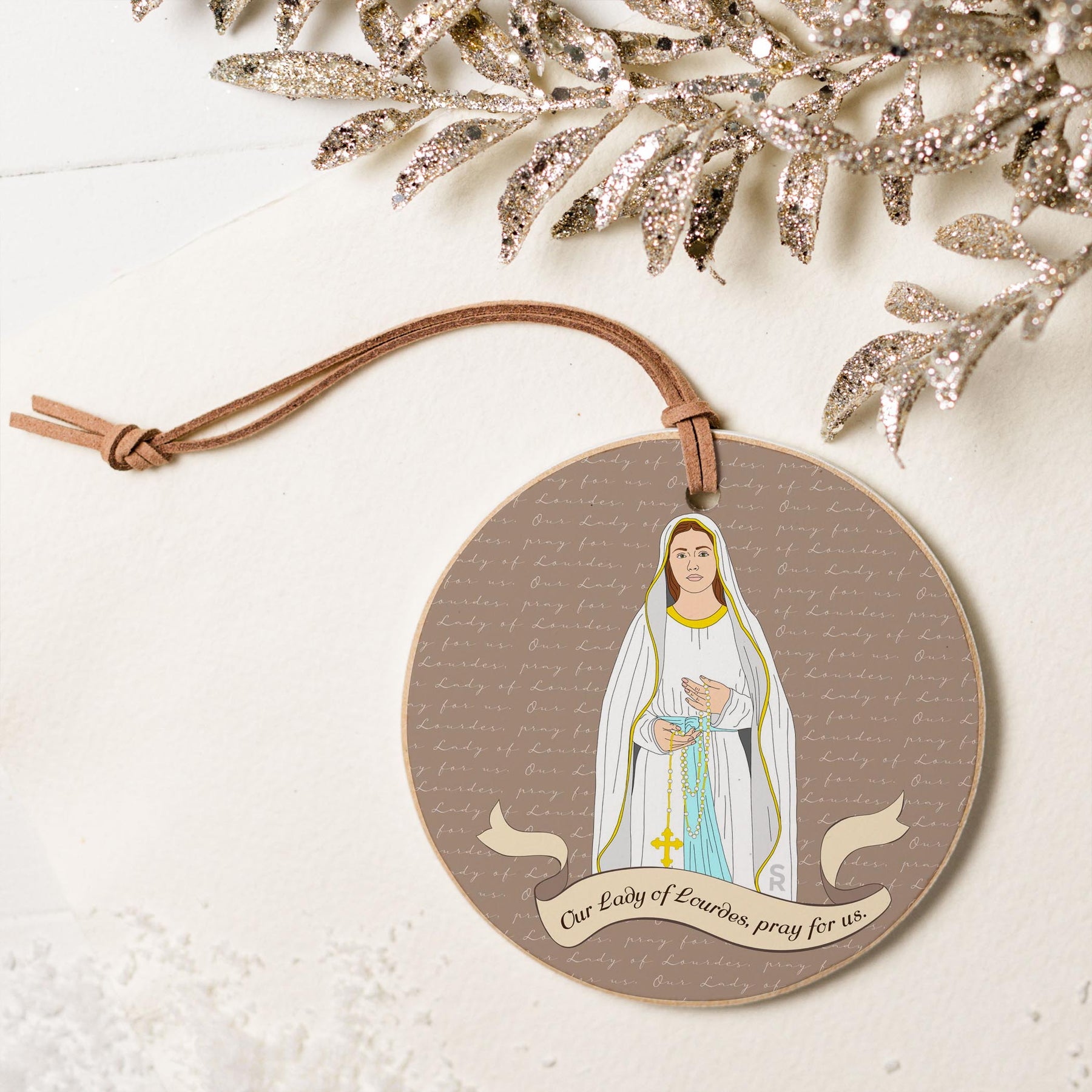 Our Lady of Lourdes  4" Round Ornament | Catholic Gifts & Decor-5