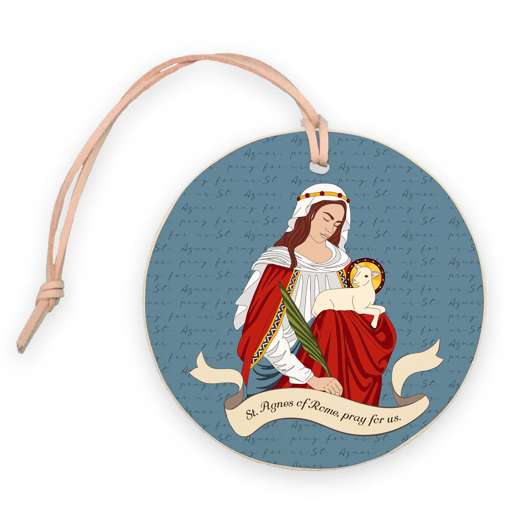 St. Agnes 4" Round Ornament | Catholic Gifts & Decor-0