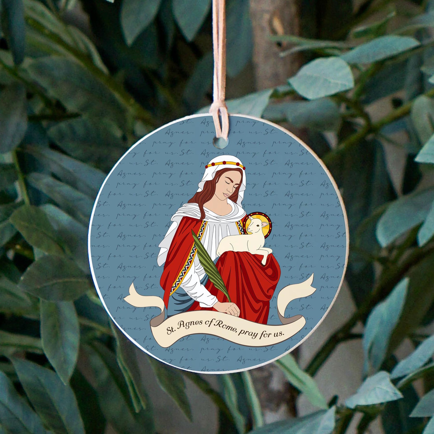 St. Agnes 4" Round Ornament | Catholic Gifts & Decor-2