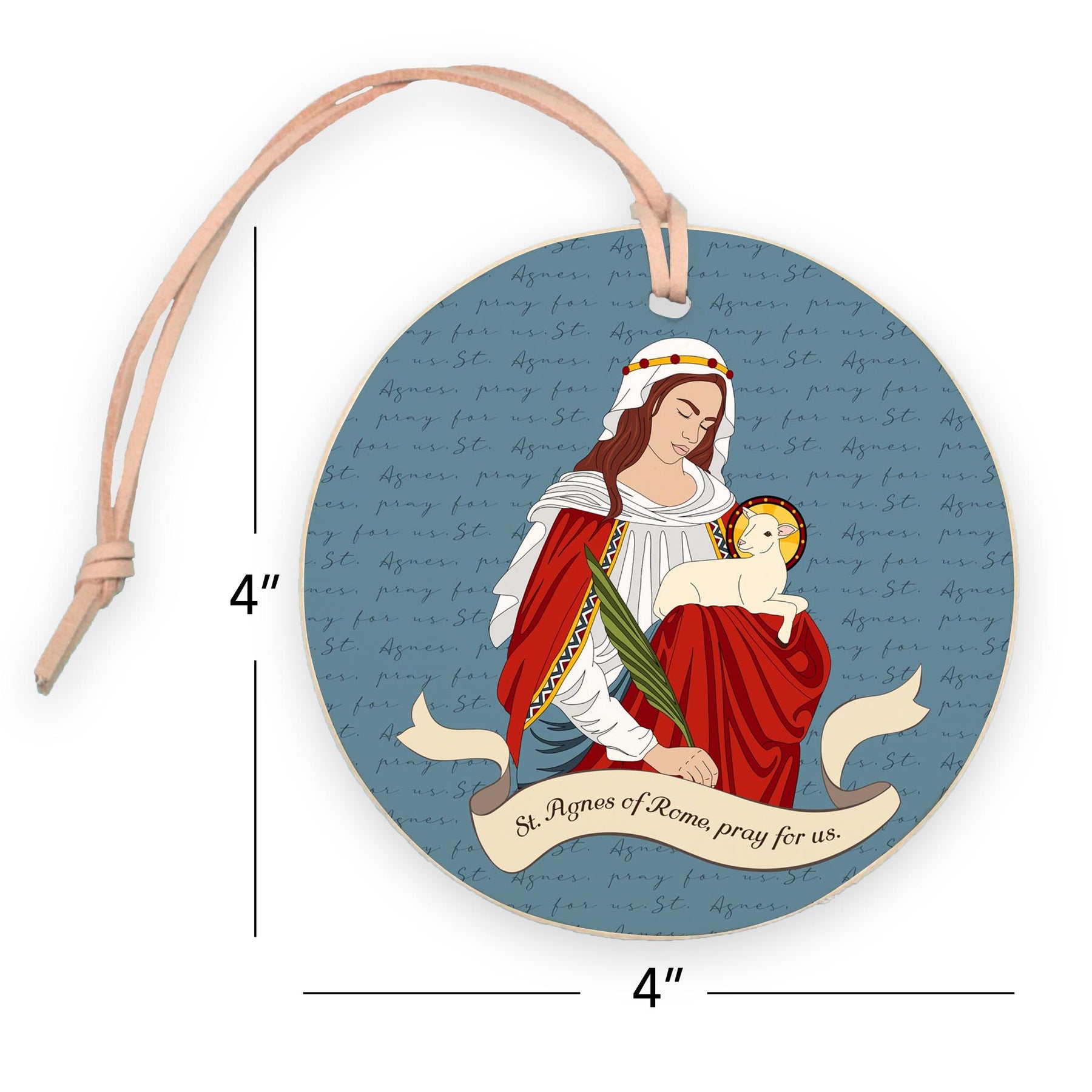 St. Agnes 4" Round Ornament | Catholic Gifts & Decor-7