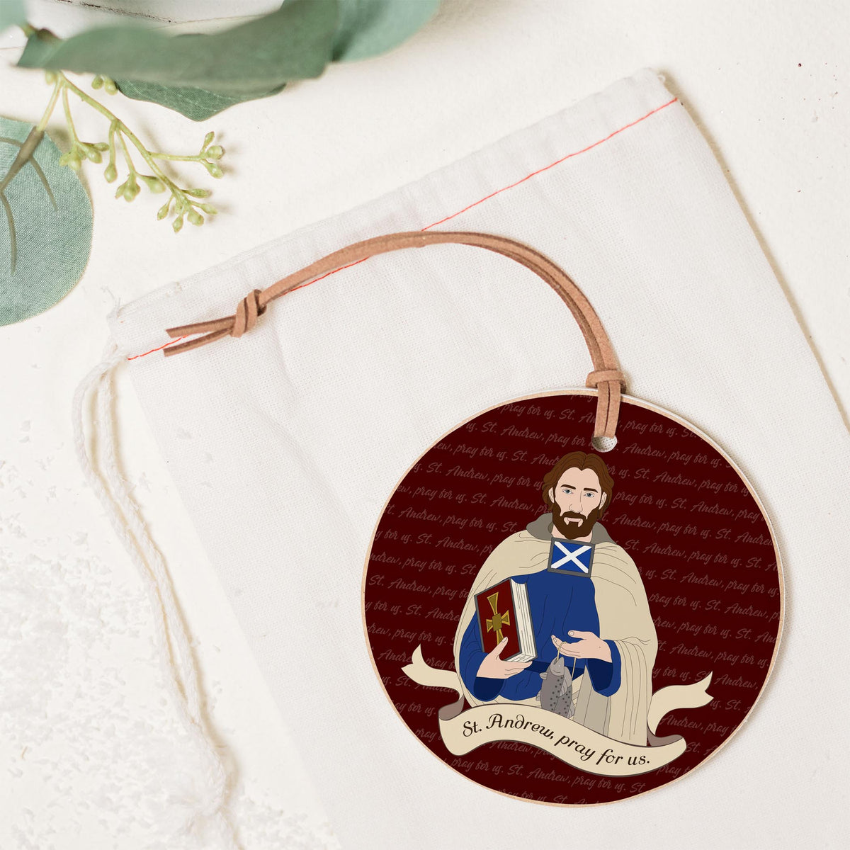 St. Andrew  4" Round Ornament | Catholic Gifts & Decor-1