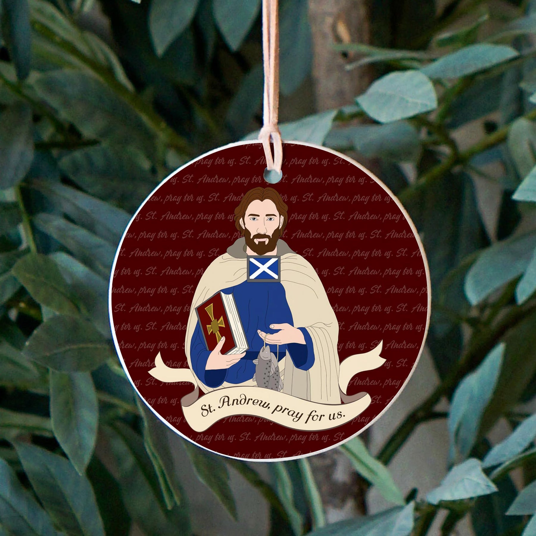 St. Andrew  4" Round Ornament | Catholic Gifts & Decor-2