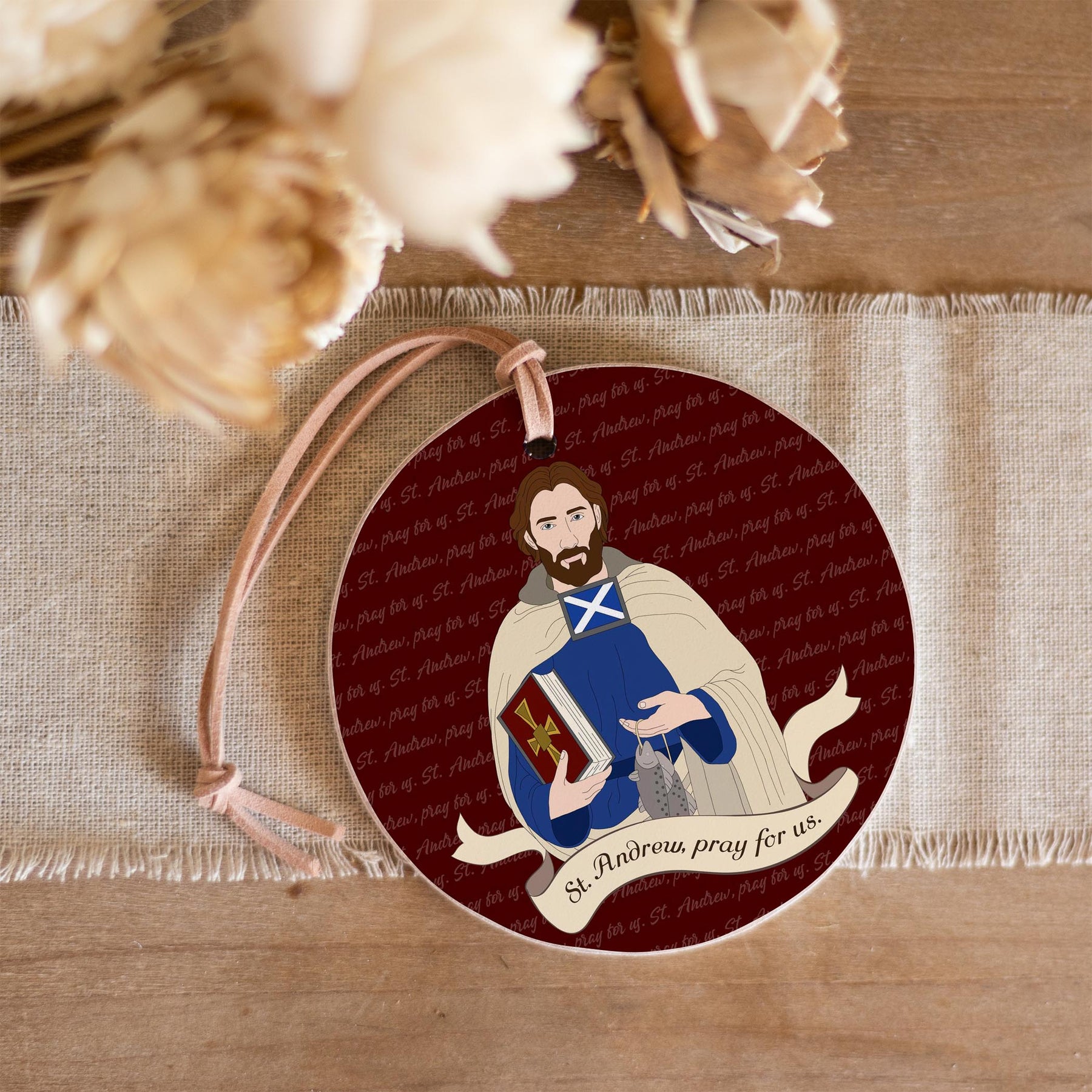 St. Andrew  4" Round Ornament | Catholic Gifts & Decor-3