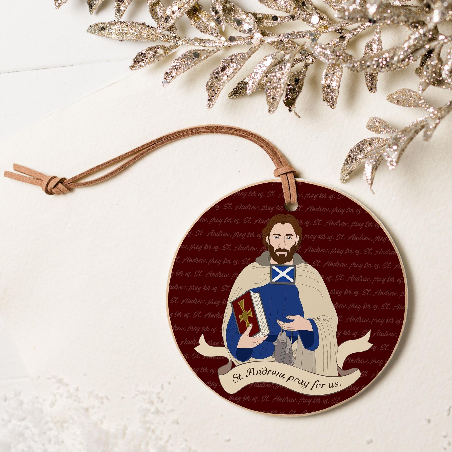 St. Andrew  4" Round Ornament | Catholic Gifts & Decor-5