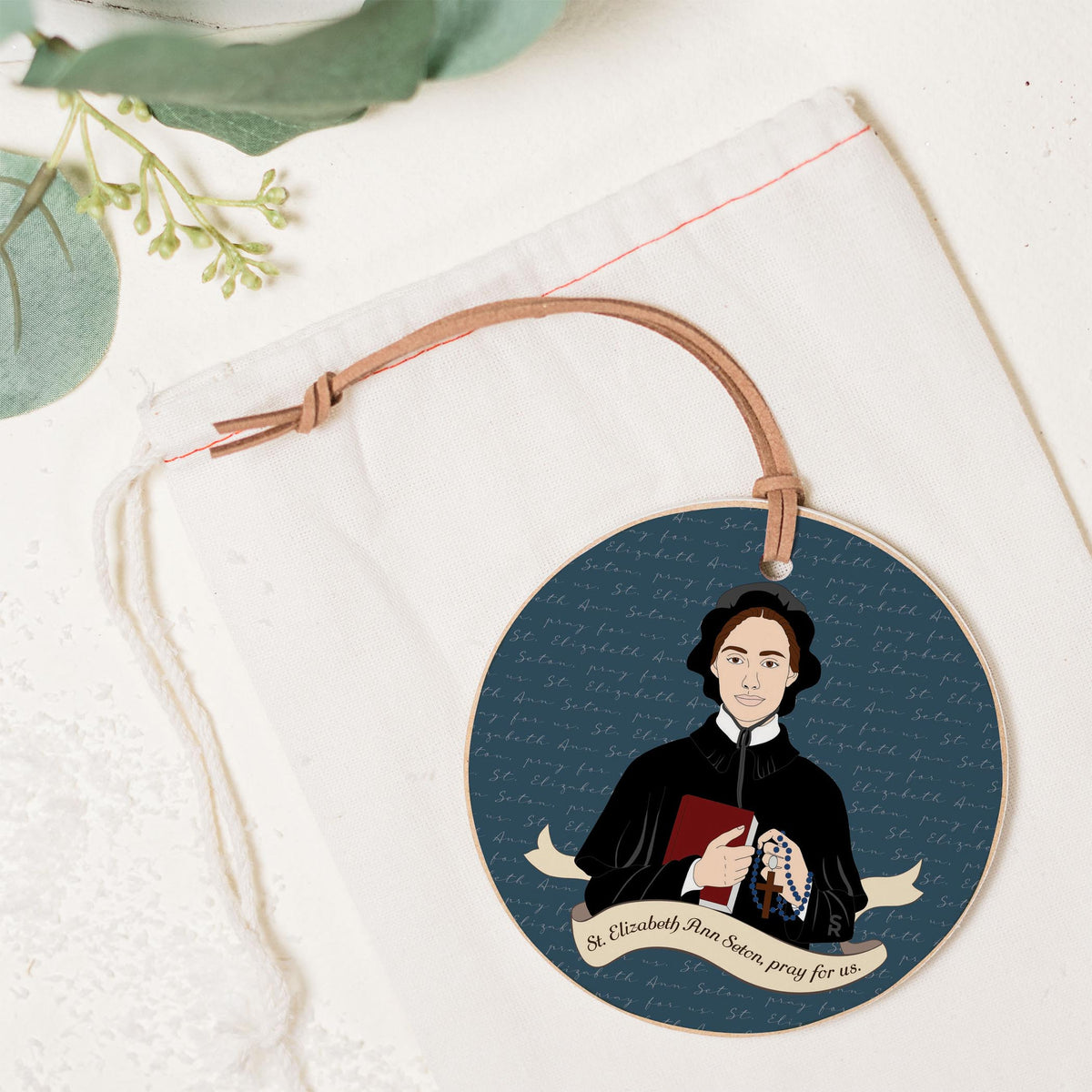 St. Elizabeth Ann Seton  4" Round Ornament | Catholic Gifts & Decor-1