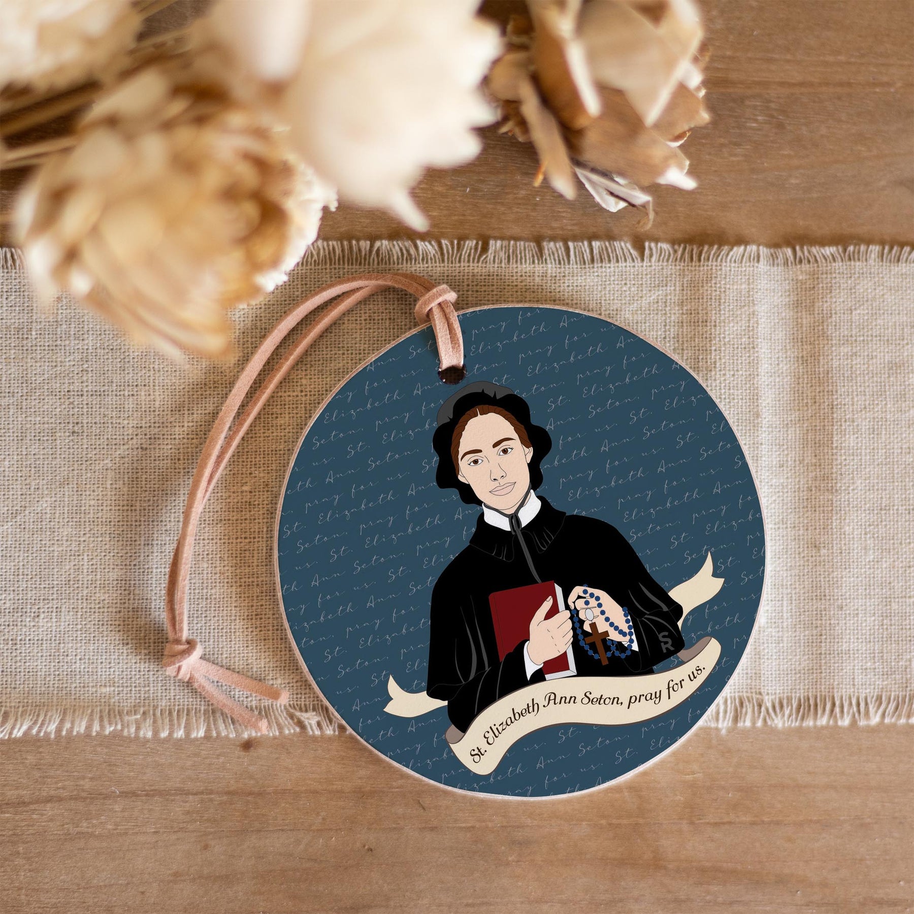 St. Elizabeth Ann Seton  4" Round Ornament | Catholic Gifts & Decor-3