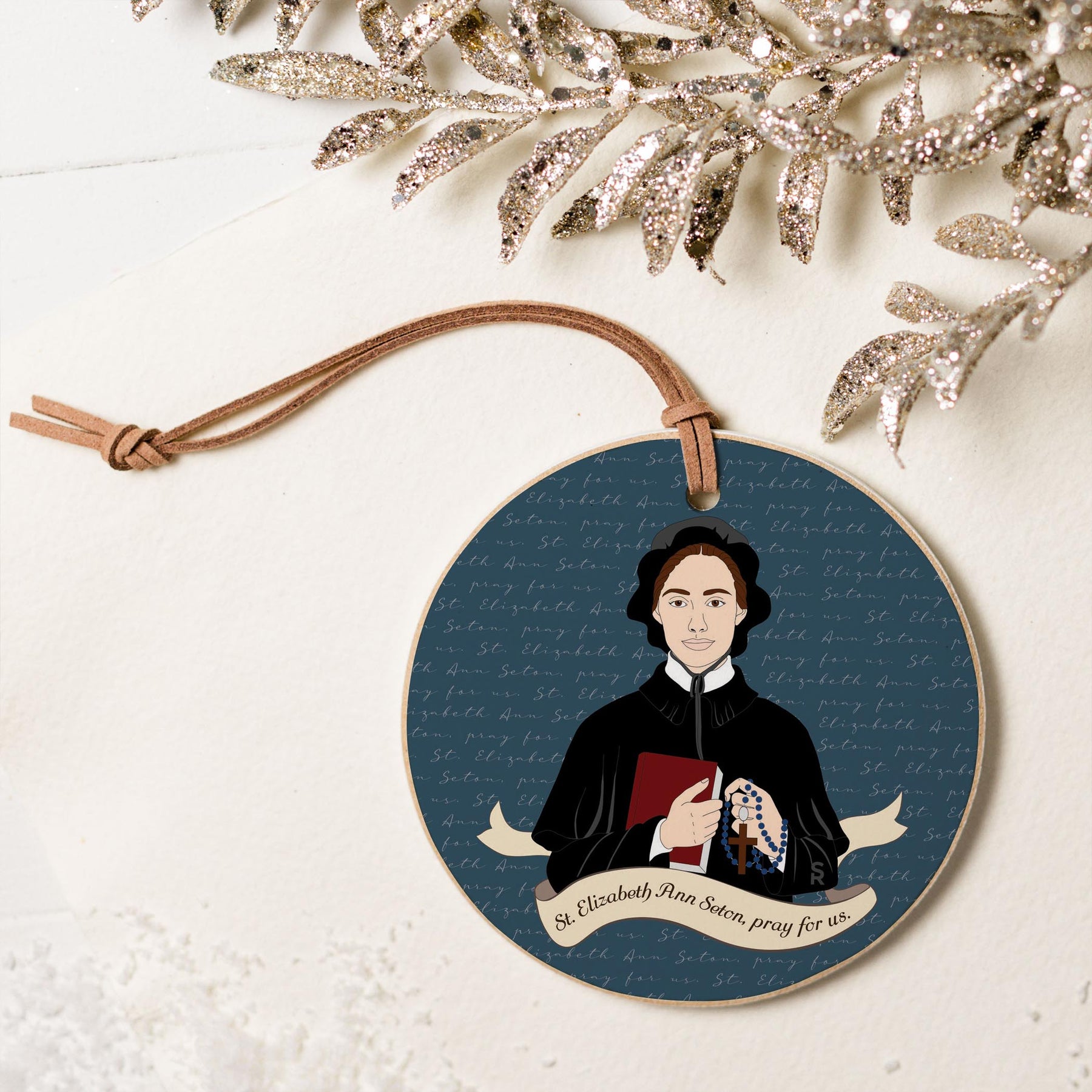 St. Elizabeth Ann Seton  4" Round Ornament | Catholic Gifts & Decor-5