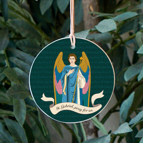 St. Gabriel  4" Round Ornament | Catholic Gifts & Decor-2