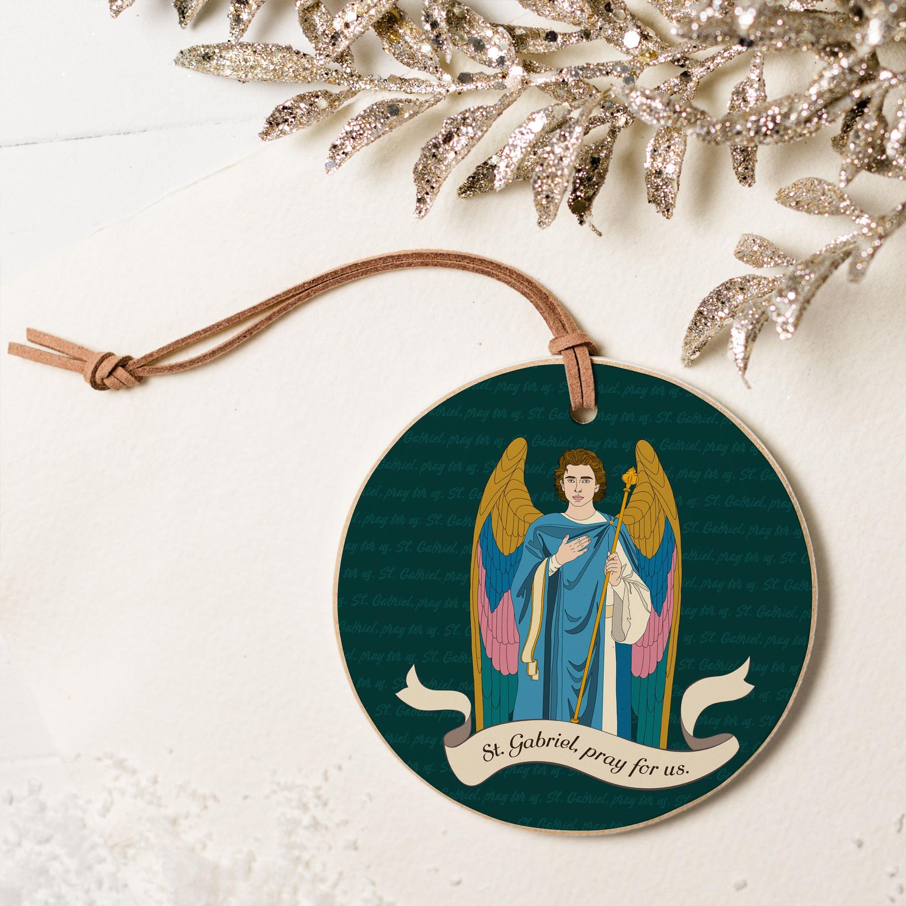 St. Gabriel  4" Round Ornament | Catholic Gifts & Decor-5