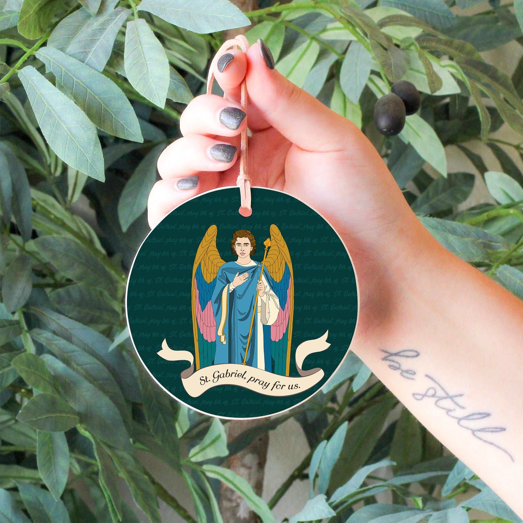 St. Gabriel  4" Round Ornament | Catholic Gifts & Decor-6