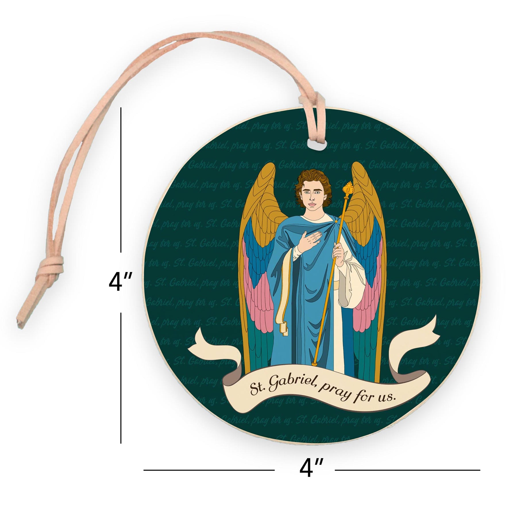 St. Gabriel  4" Round Ornament | Catholic Gifts & Decor-7