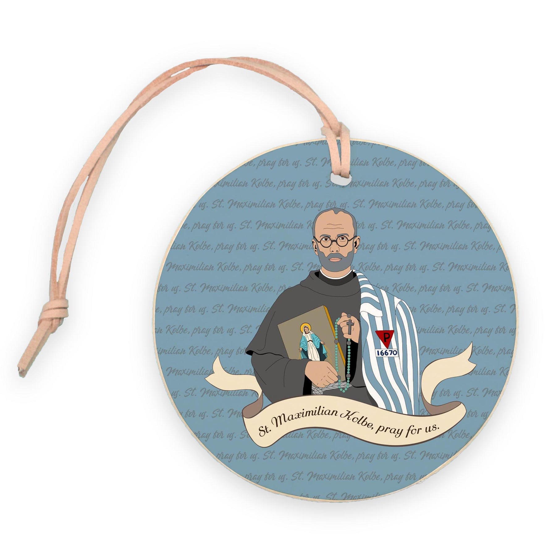 St. Maximilian Kolbe  4" Round Ornament | Catholic Gifts & Decor-0