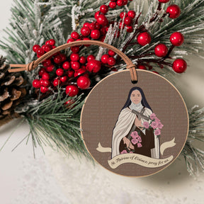 St. Thérèse of Lisieux 4" Round Ornament | Catholic Gifts & Decor-4