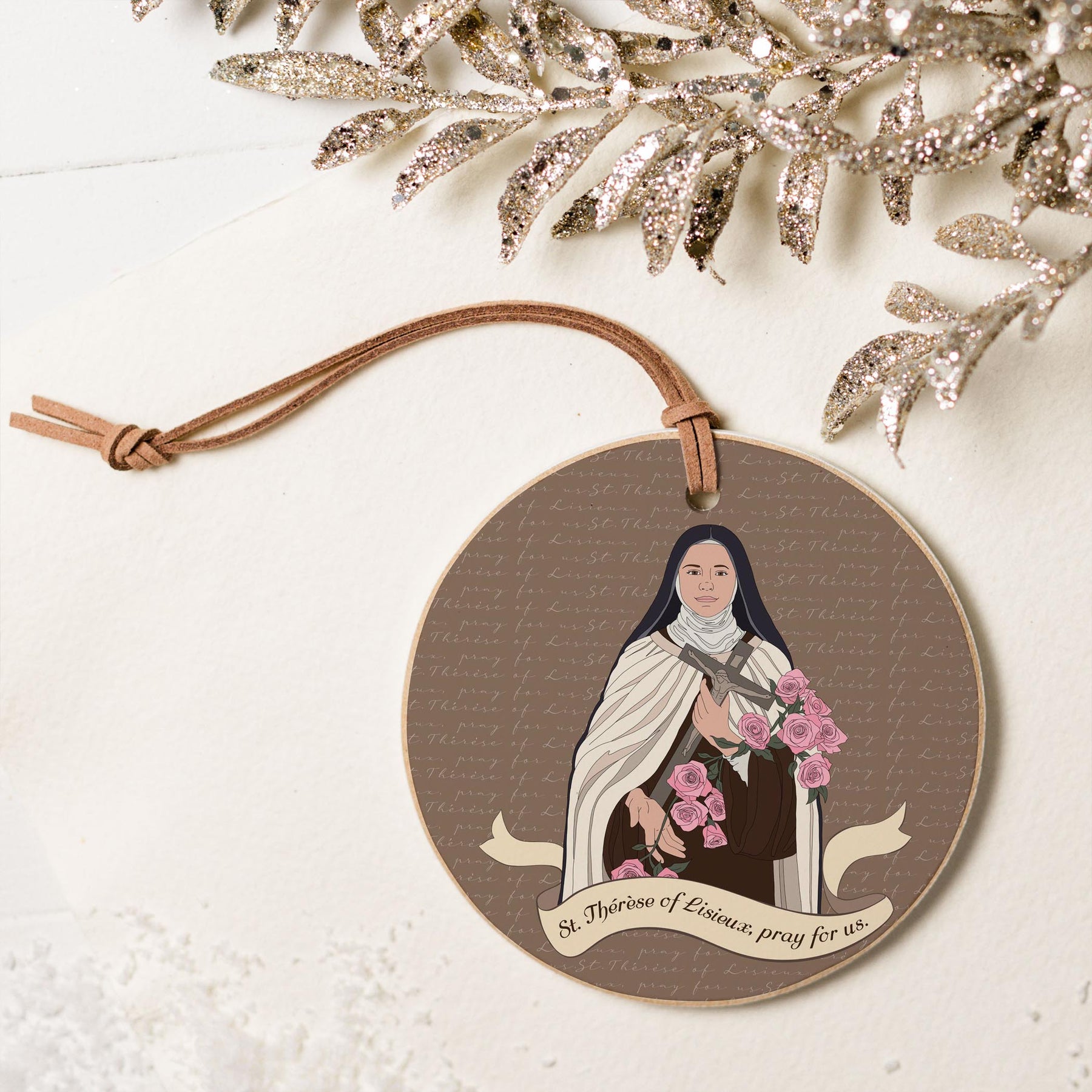 St. Thérèse of Lisieux 4" Round Ornament | Catholic Gifts & Decor-5