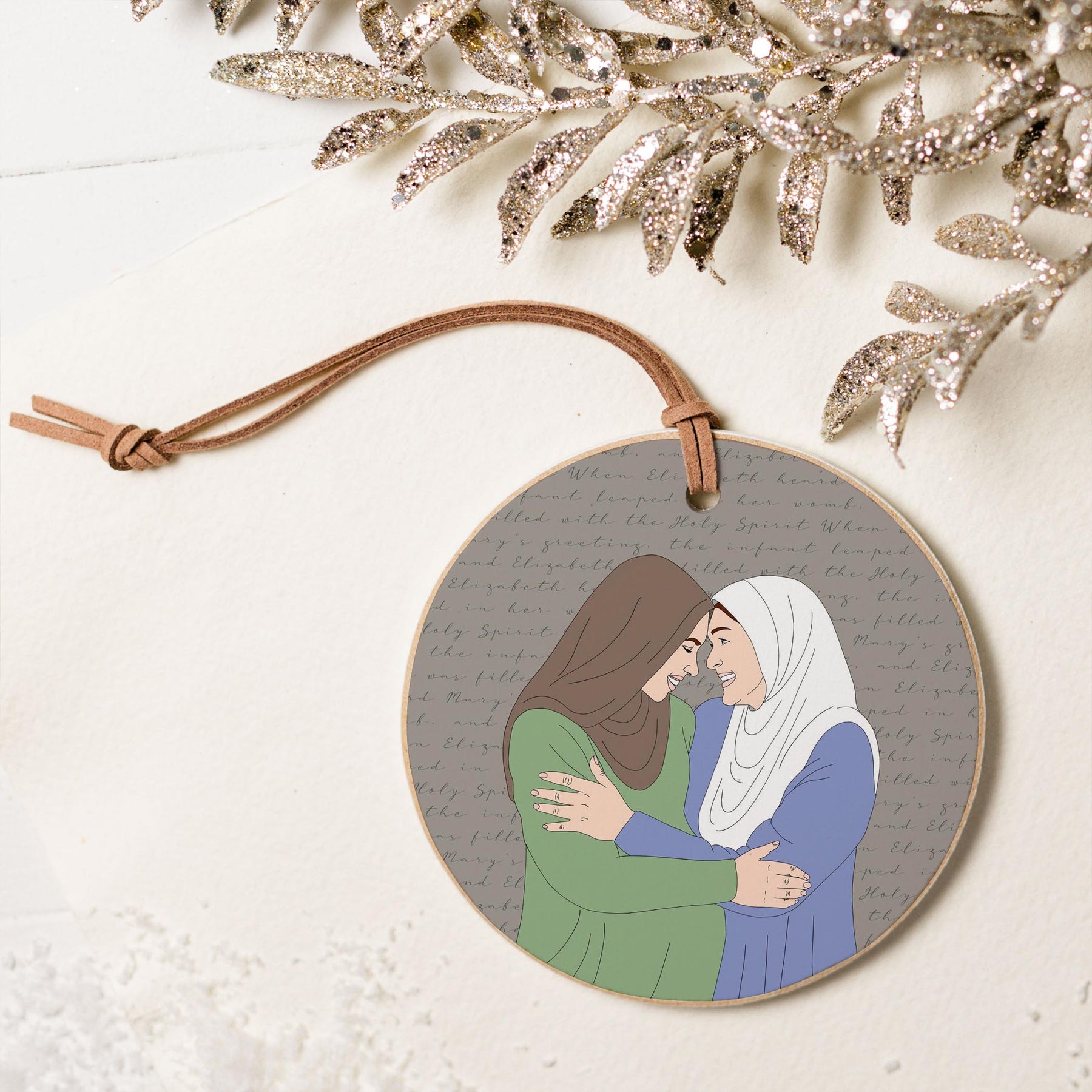 Visitation 4" Round Ornament | Catholic Gifts & Decor-5