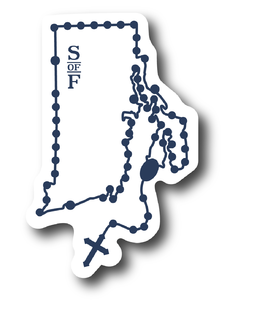 Rhode Island Catholic Rosary vinyl sticker - States of Faith