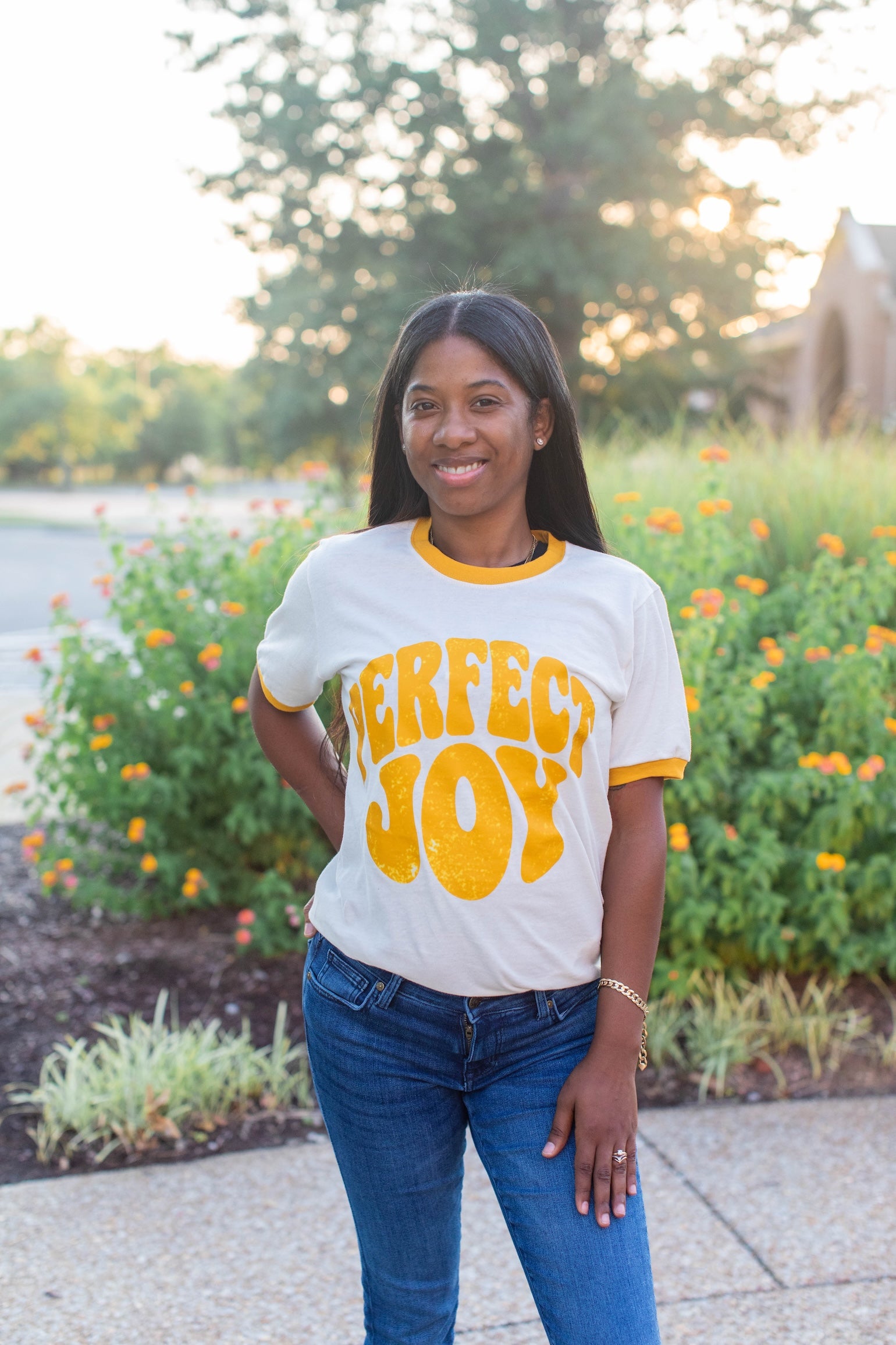 Perfect Joy - St. Francis of Assisi Adult Jersey Ringer T-Shirt