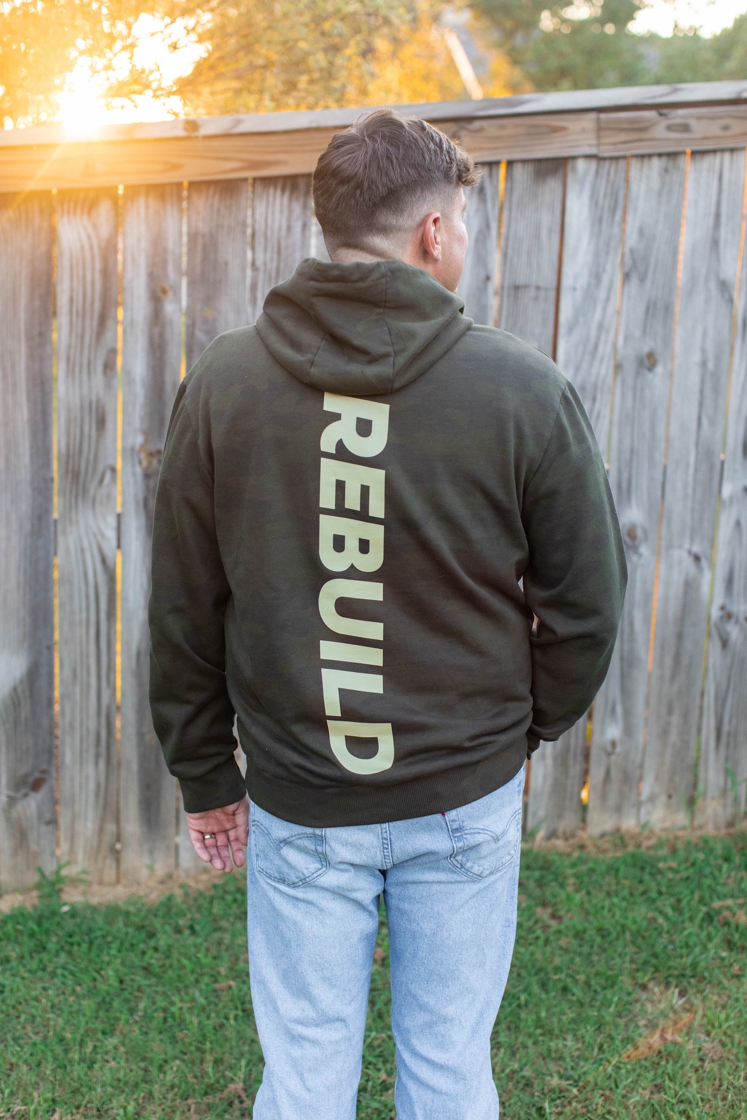 Rebuild - St. Francis of Assisi Camo Fleece Hoodie