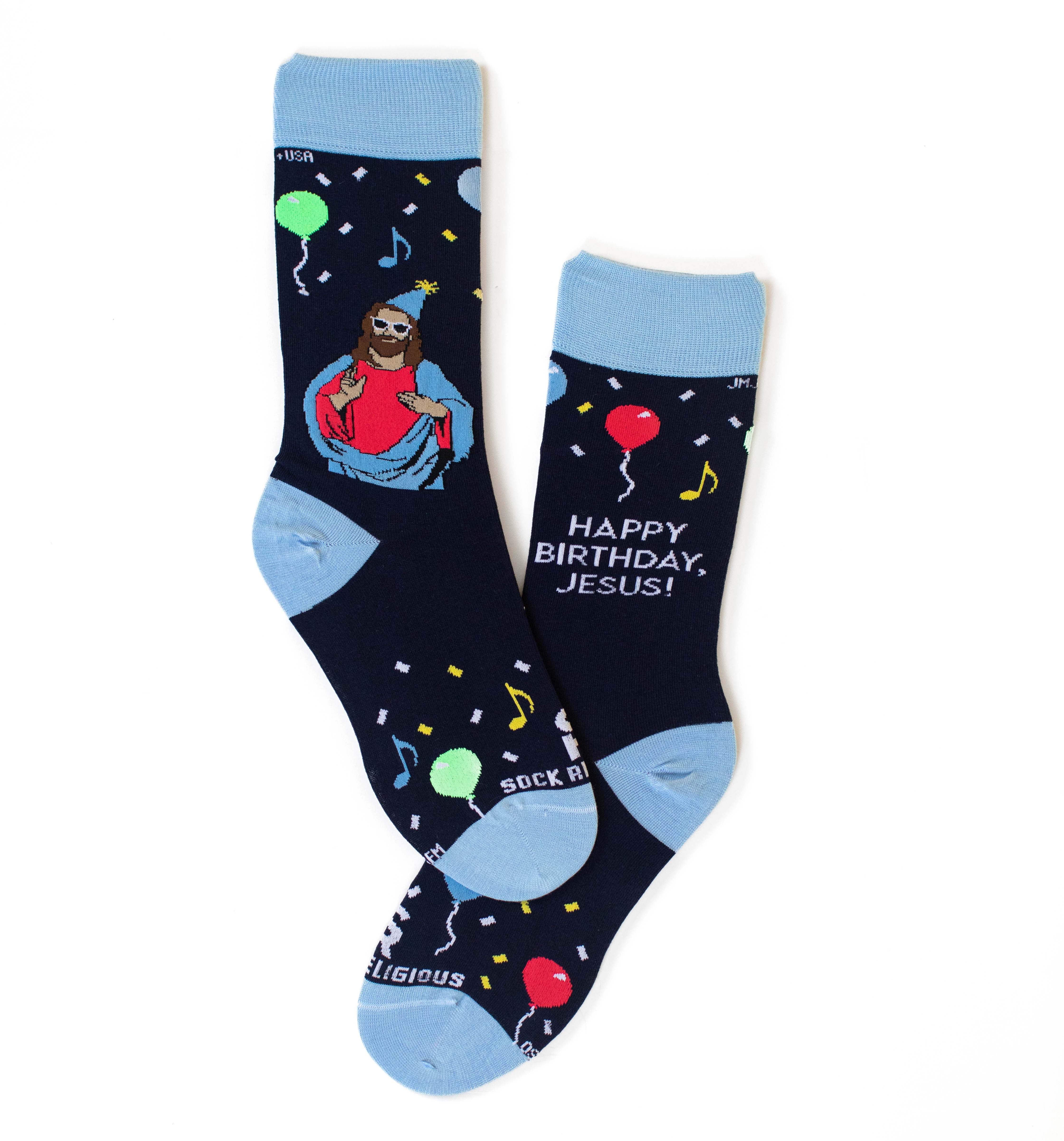 Happy Birthday Jesus Adult Socks