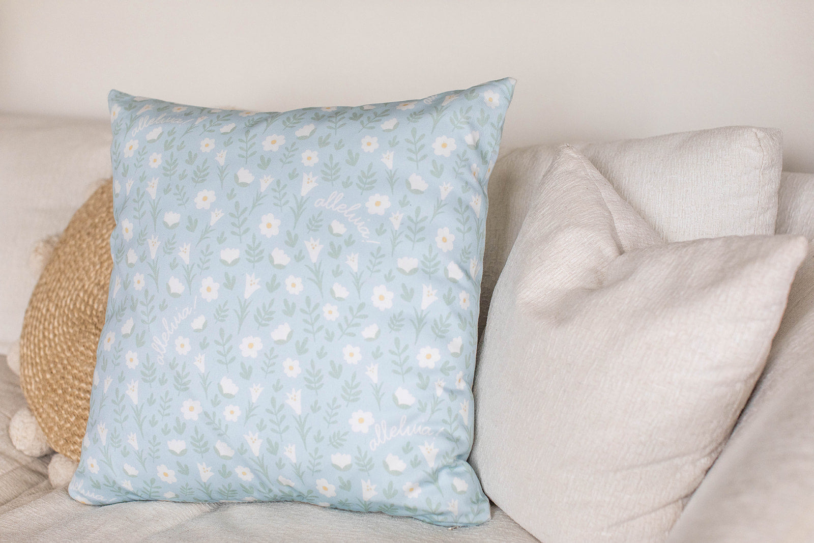 Easter People Throw Pillow - Blue