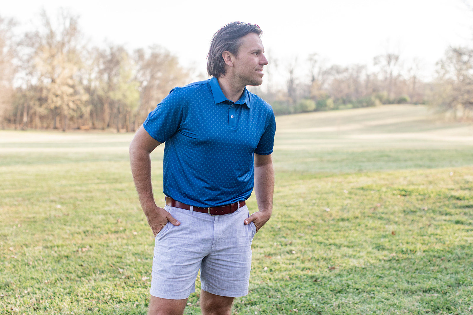 Marian Monogram Catholic Men's Performance Polo