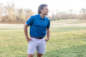 Marian Monogram Catholic Men's Performance Polo