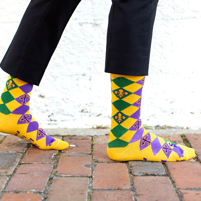 Mardi Gras Adult Socks