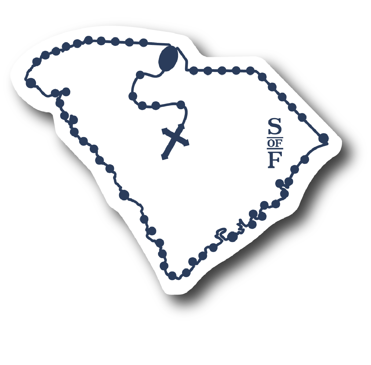 South Carolina Catholic Rosary vinyl sticker - States of Faith