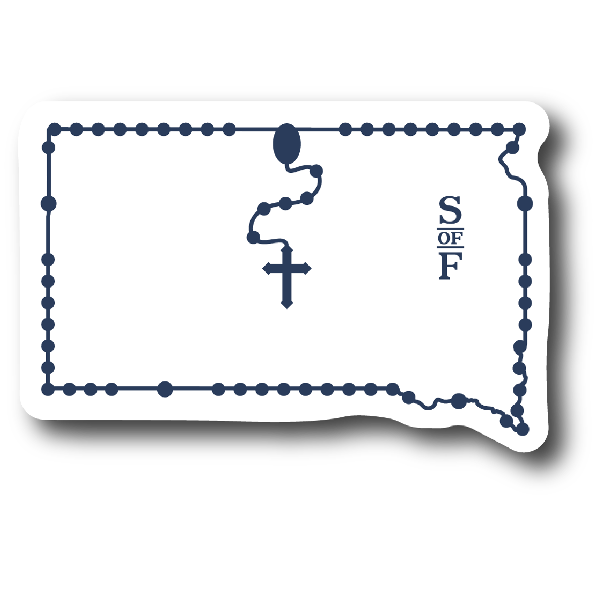 South Dakota Catholic Rosary vinyl sticker - States of Faith