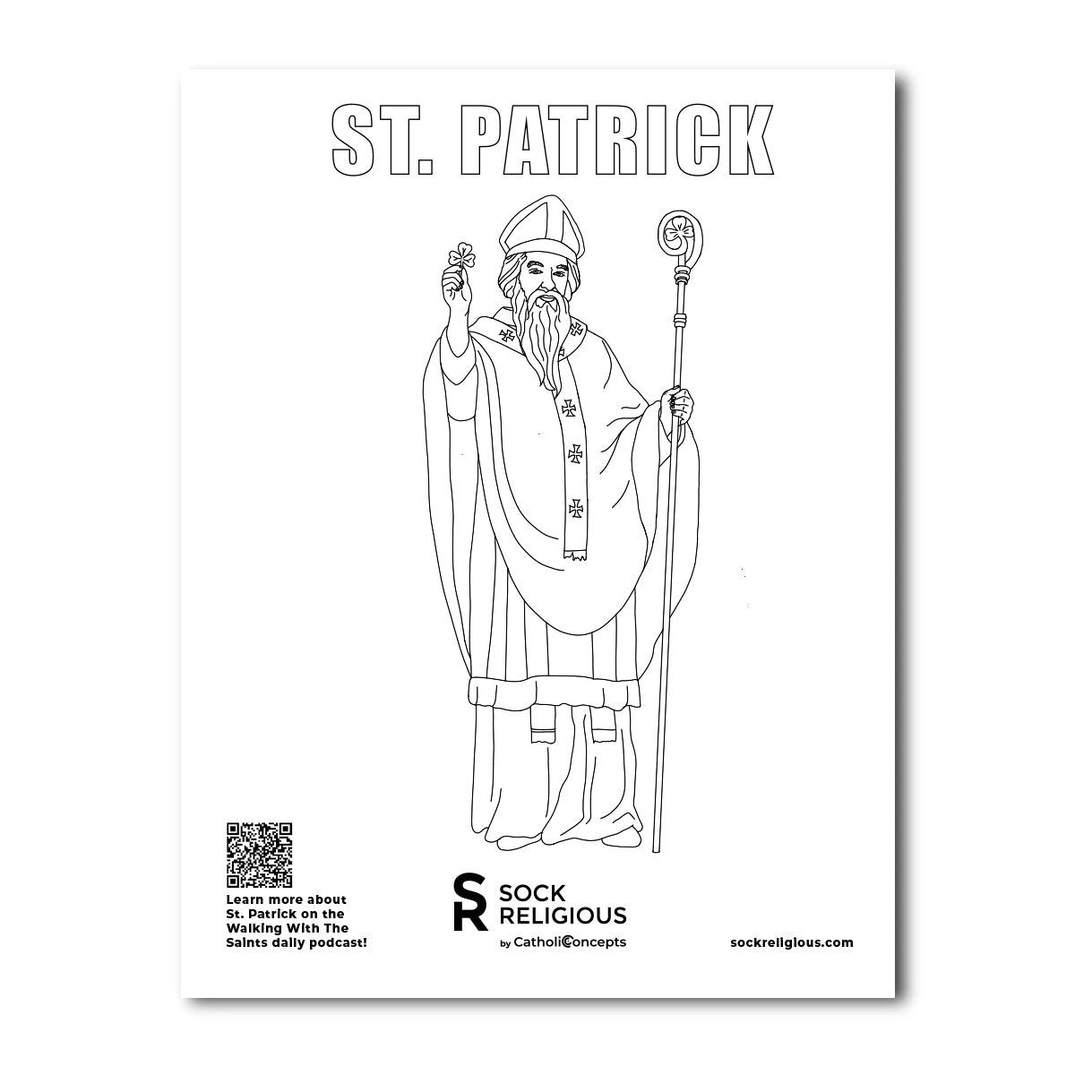 St. Patrick Coloring Page - FREE Digital Download