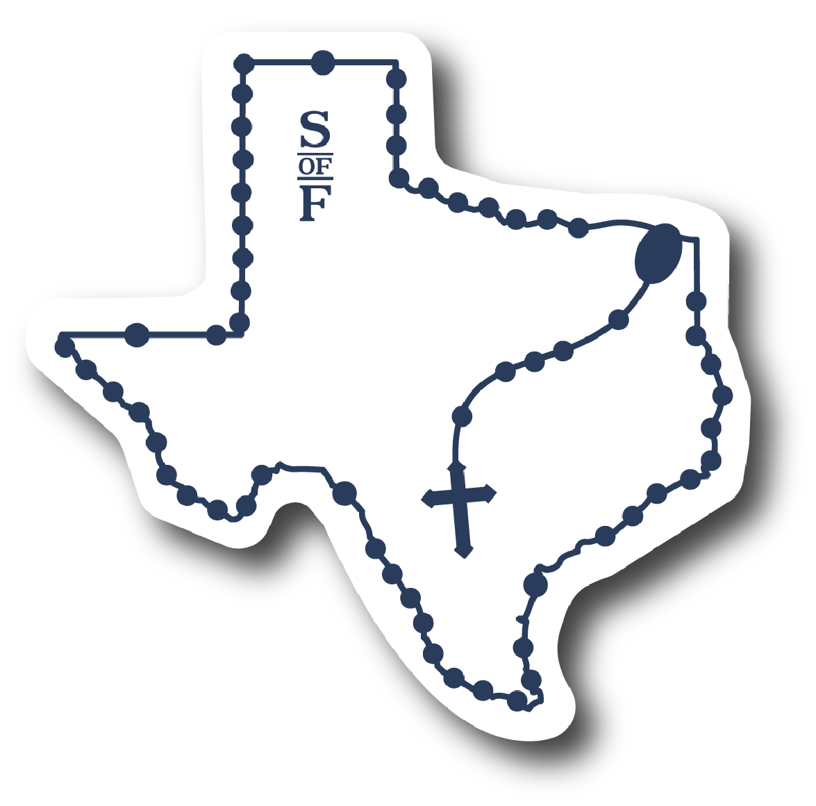 Texas Catholic Rosary vinyl sticker - States of Faith