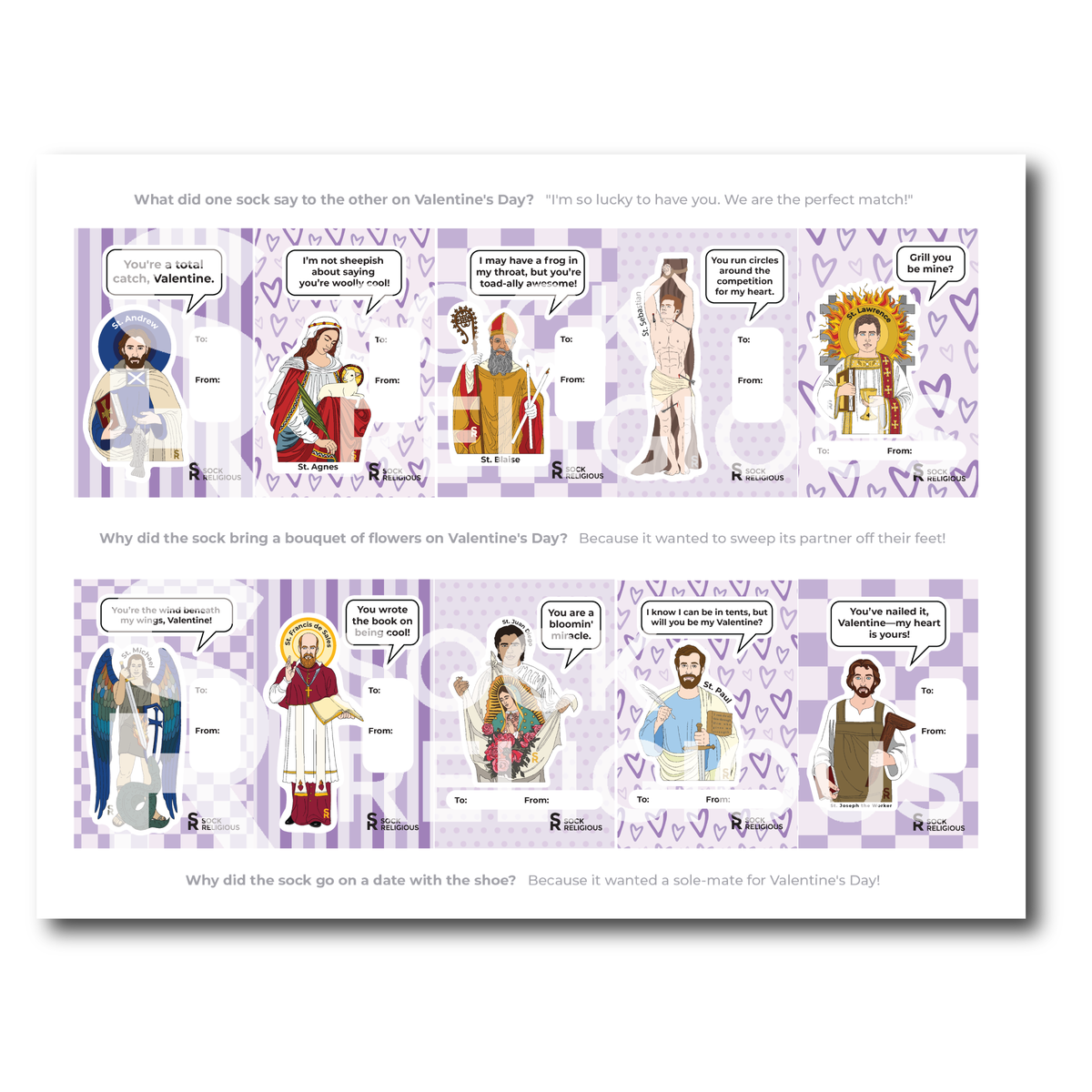 St. Joseph and Friends Valentines (Digital Download)