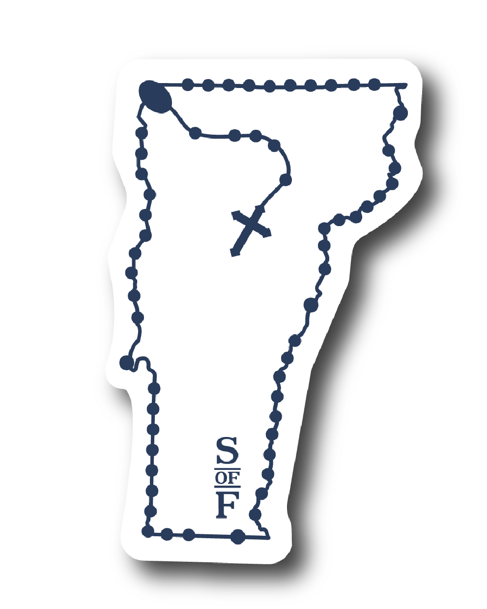Vermont Catholic Rosary vinyl sticker - States of Faith