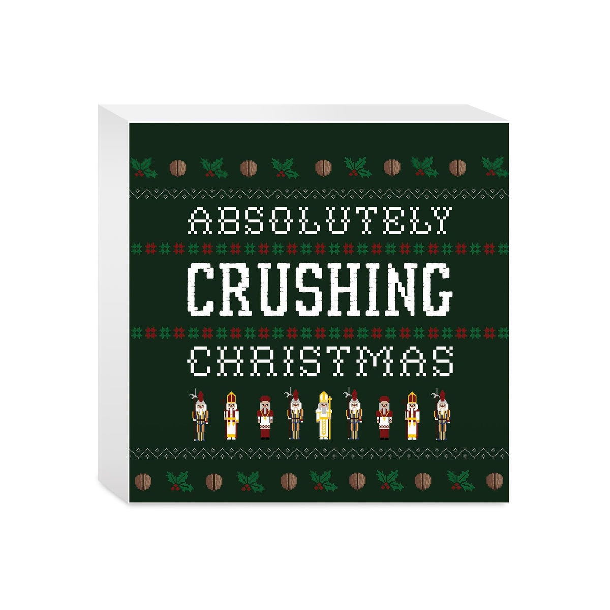 Absolutely Crushing Christmas  5x5 Wood Block | Catholic Gifts & Decor-0