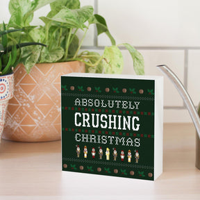 Absolutely Crushing Christmas  5x5 Wood Block | Catholic Gifts & Decor-4