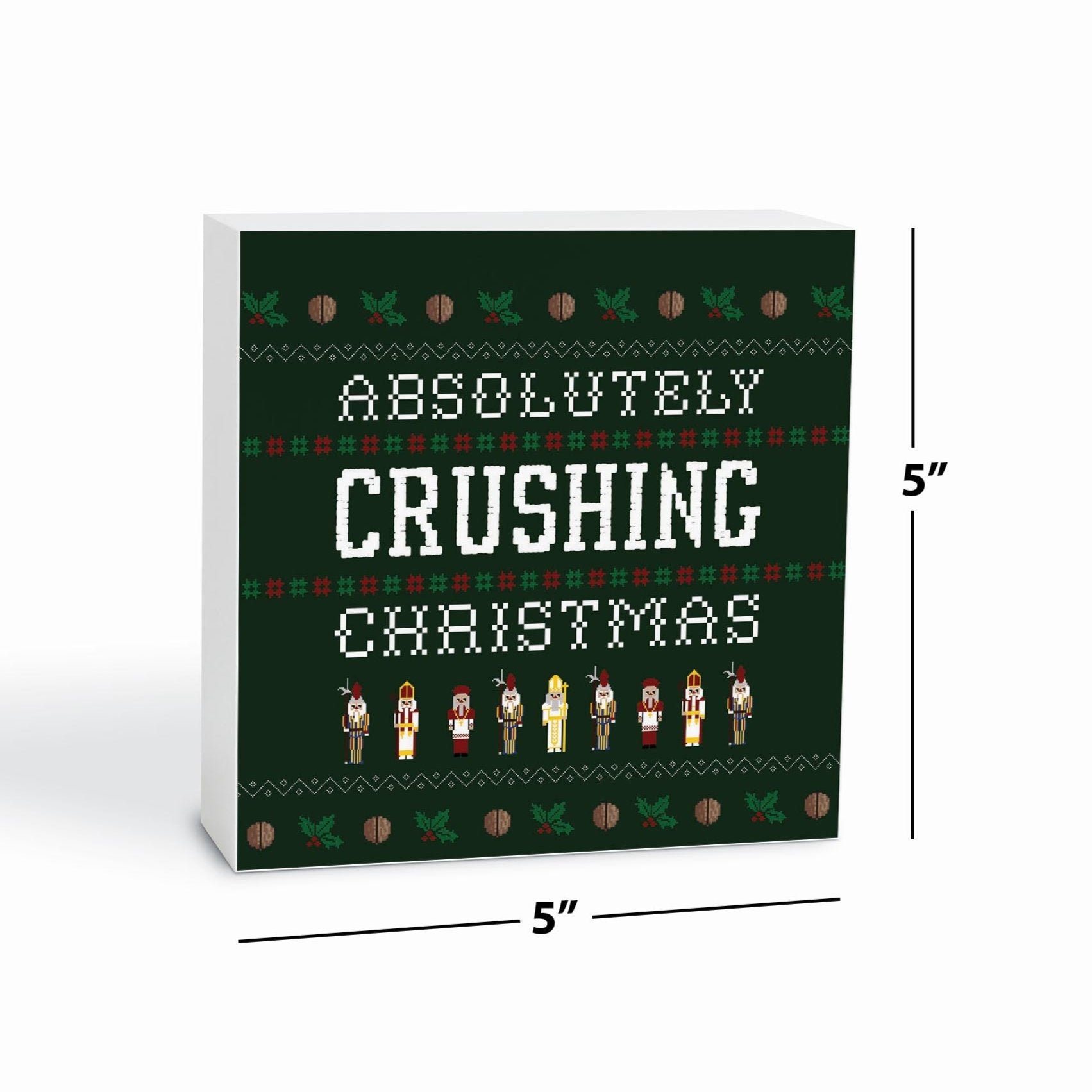 Absolutely Crushing Christmas  5x5 Wood Block | Catholic Gifts & Decor-6