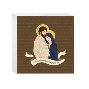 Holy Family  5x5 Wood Block | Catholic Gifts & Decor-0