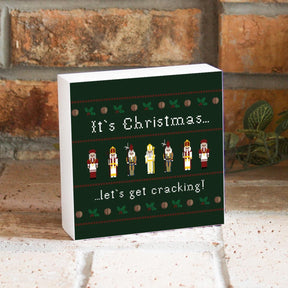 It's Christmas Let's Get Cracking 5x5 Wood Block | Catholic Gifts & Decor-3