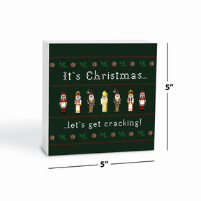 It's Christmas Let's Get Cracking 5x5 Wood Block | Catholic Gifts & Decor-6