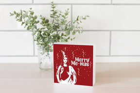 Merry Me-mas  5x5 Wood Block | Catholic Gifts & Decor-2