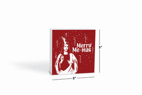 Merry Me-mas  5x5 Wood Block | Catholic Gifts & Decor-6