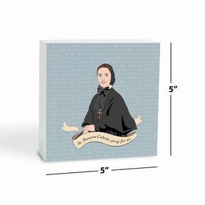 Mother Cabrini  5x5 Wood Block | Catholic Gifts & Decor-6