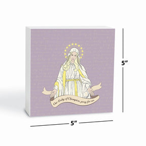 Our Lady of Champion 5x5 Wood Block | Catholic Gifts & Decor-6