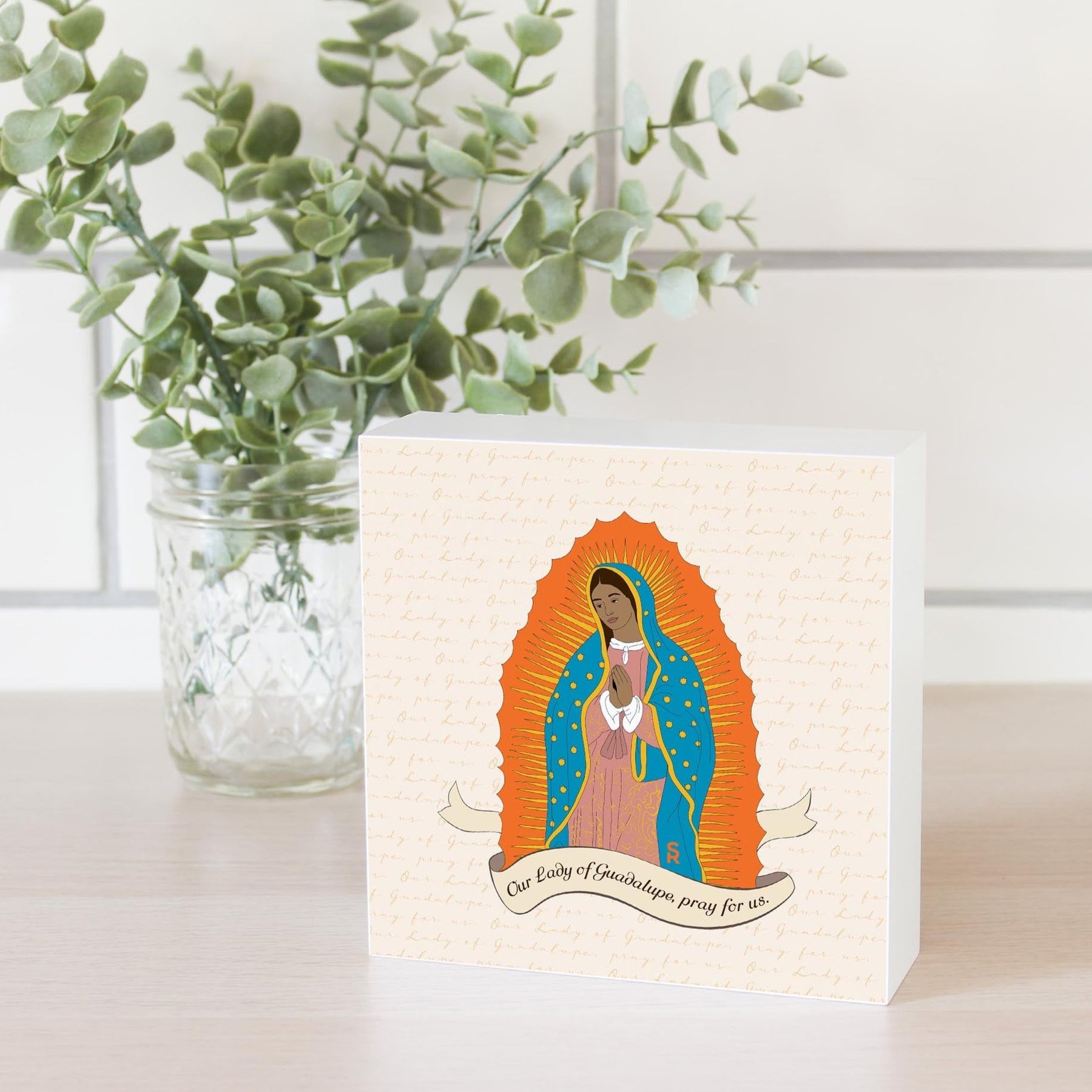 Our Lady of Guadalupe  5x5 Wood Block -2