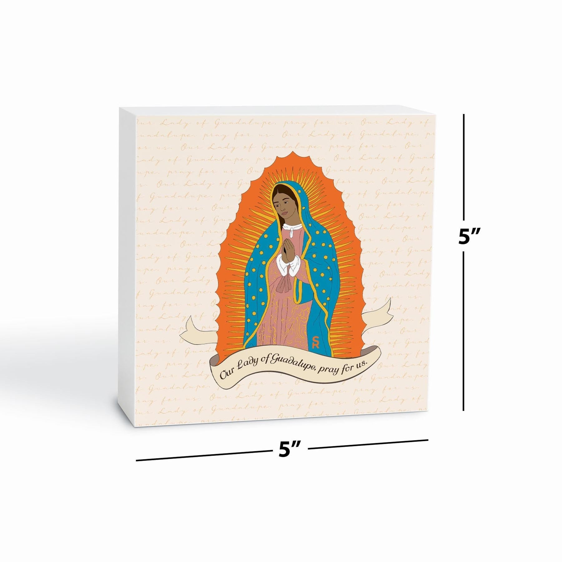 Our Lady of Guadalupe  5x5 Wood Block -6