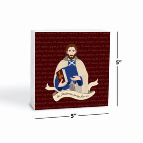 St. Andrew  5x5 Wood Block | Catholic Gifts & Decor-6