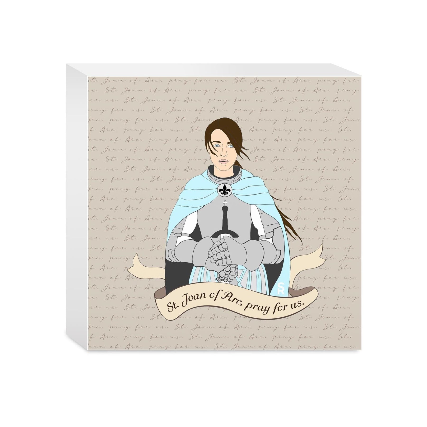 St. Joan of Arc  5x5 Wood Block | Catholic Gifts & Decor-0